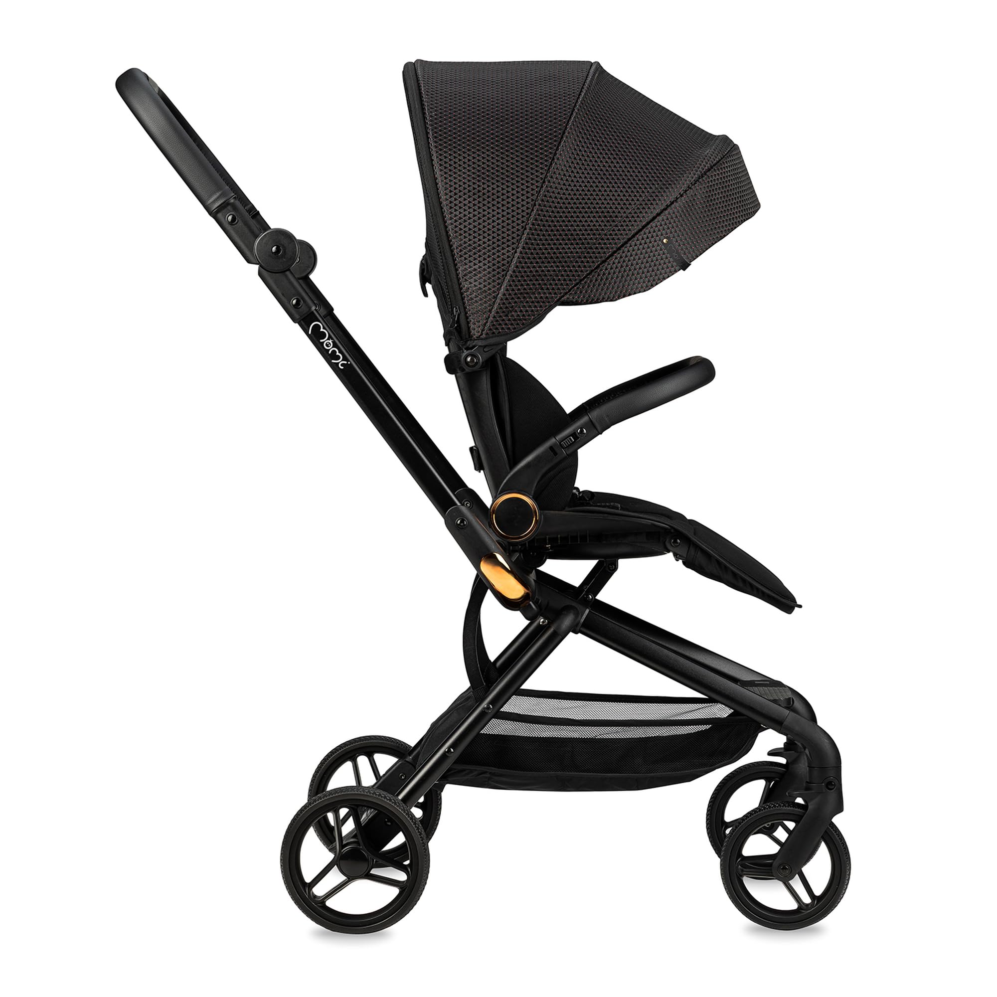 Silla de paseo MoMi ADELLE para niños a partir de 6 meses (hasta 22 kg), silla de paseo plegable con asiento de 360° y arnés de 5 puntos, cesta de la compra y asa para transportarla plegada