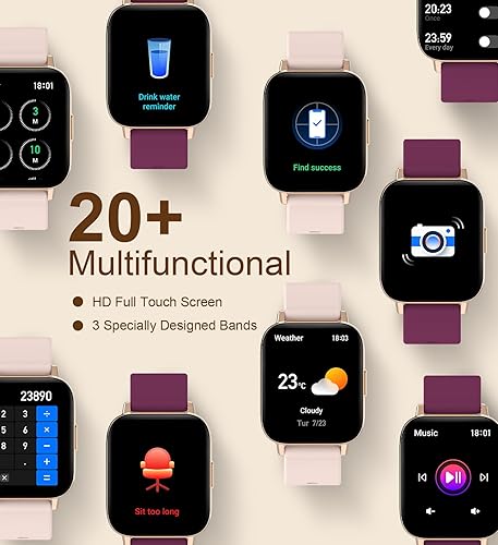 Miniatura 6 de Iaret Reloj inteligente (respuestahacer llamadas), relojes inteligentes de 1.85 pulgadas para mujer con 100 modos deportivos, rastreador de