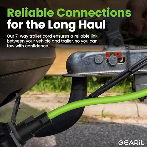 Miniatura 7 de GearIT Cable de extensión de remolque de 7 vías (12 pies), enchufe de remolque de 7 pines, cable en línea, conector de doble clavija para enganche