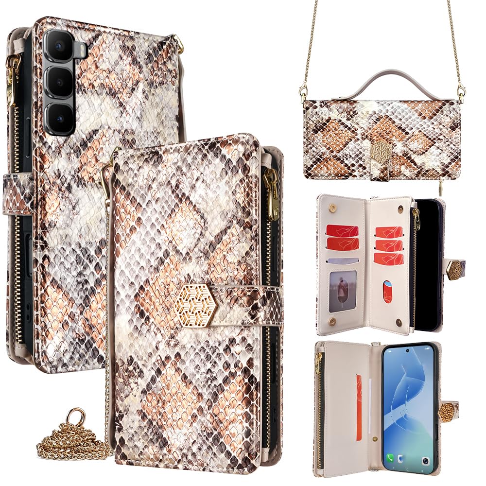Coque Infinix Hot 60 Pro Plus 4G : Étui Portefeuille en Cuir PU - 8