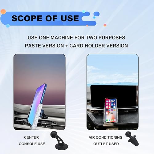 Miniatura 6 de BSAMZO Mini soporte de teléfono automático para ventilación de aire, soporte universal de teléfono universal de 360 grados ajustable para todo el