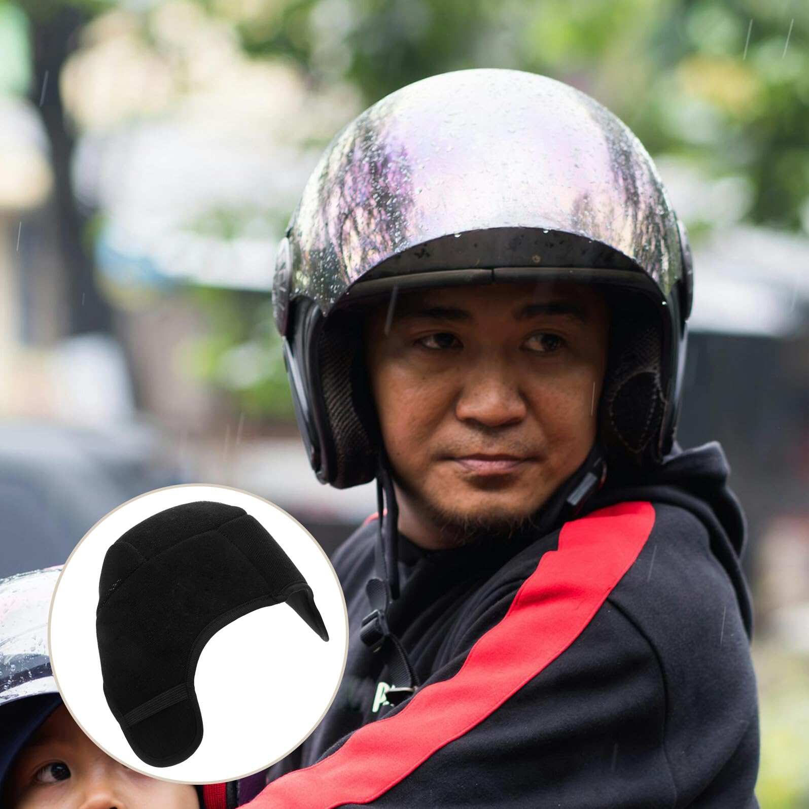 iplusmile Inserto per Casco Termico in Spugna Imbottitura Rimovibile, Isolamento e Adattabile a Condizioni Variabili, per Snowboard e Ciclismo All'aperto, Colore Nero