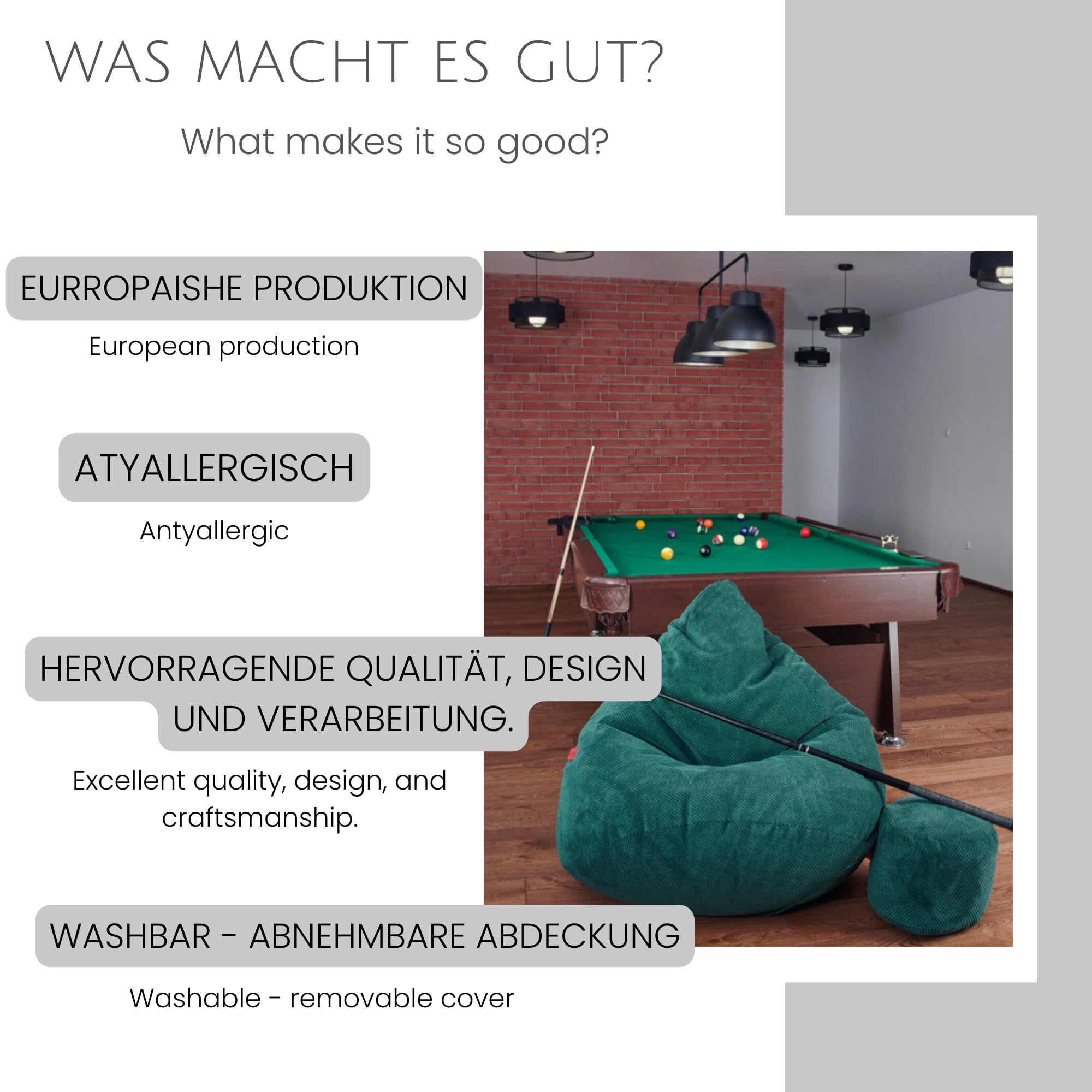 Sitzsack mit Hocker Puderrosa 95x95x120 cm - XXL Sitzsack Erwachsene mit Füllung - Schlafzimmer und Wohnzimmer Möbel - Samt Indoor Sitzsäcke - Bean Bag - Lounge Sessel