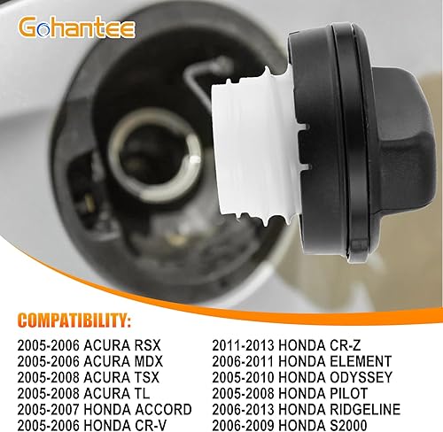 Miniatura 3 de gohantee Tapa de gasolina, conjunto de tapa de depósito de combustible 17670-SHJ-A31 compatible con Honda Accord, CR-V, CR-Z, Element, Odyssey,