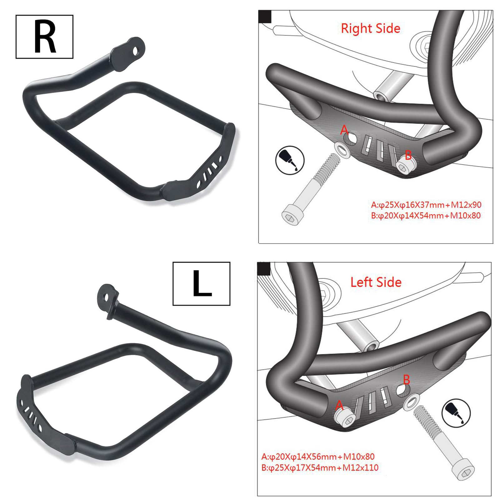 R nine T 2014-2025 Crash Bars Protección del Motor Barra anti choque Parachoques para R-nineT Pure Racer Scrambler Urban G/S 2014-2021 2022 2023 2024 2025