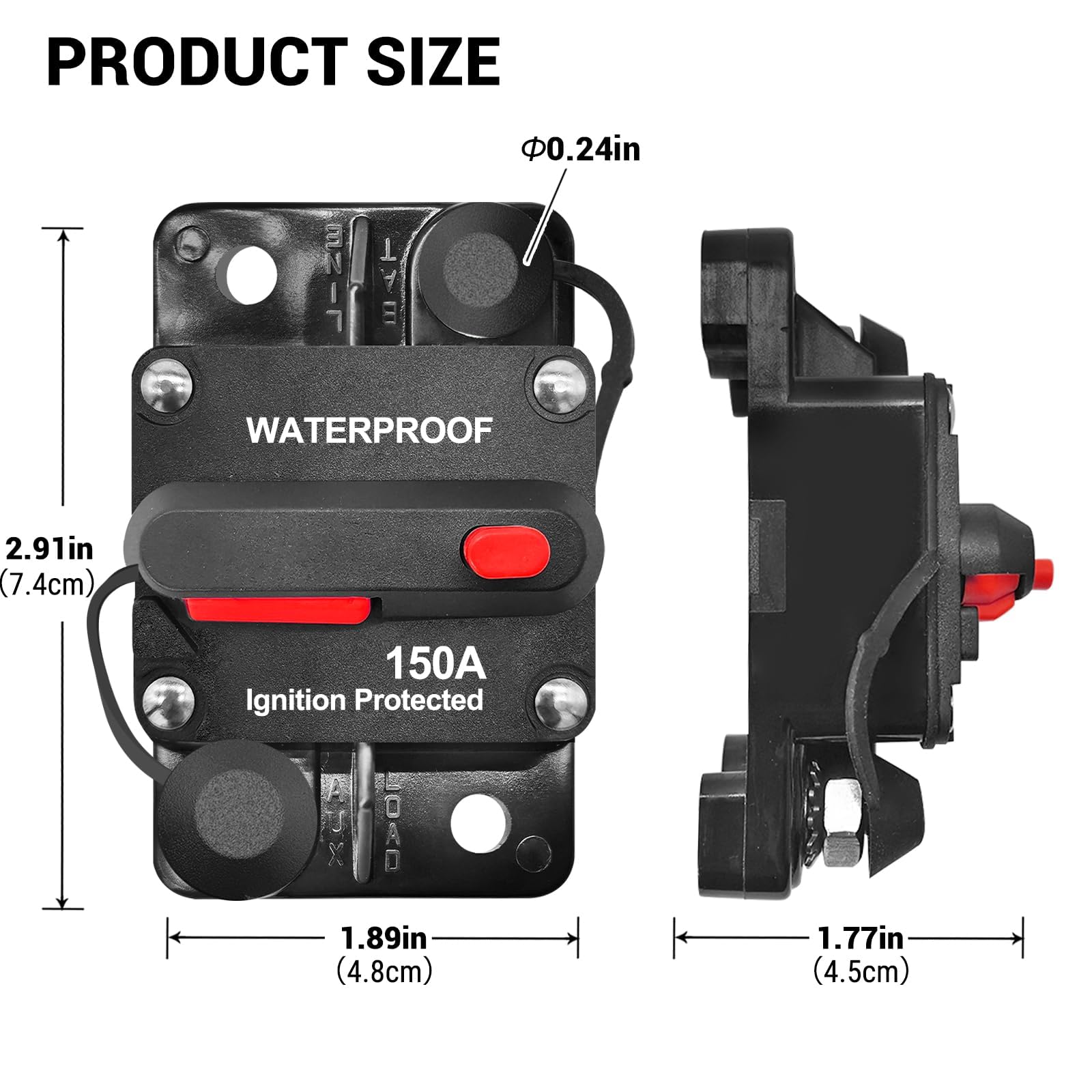 150 Amp Marine Circuit Breaker - DC 12V-48V -5 150 Amp Marine Circuit Breaker - DC 12V-48V -5