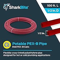 Vista 2 de SharkBite - Tubo de agua flexible PEX-B rojo de 1/2 pulgada x 100 pies, para fontanería, U860R100