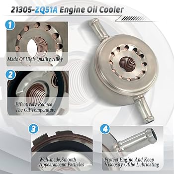 【21305】OCEAN　(o^^o) 21305-ZQ53A Engine Oil Cooler Compatible with 2008-2012