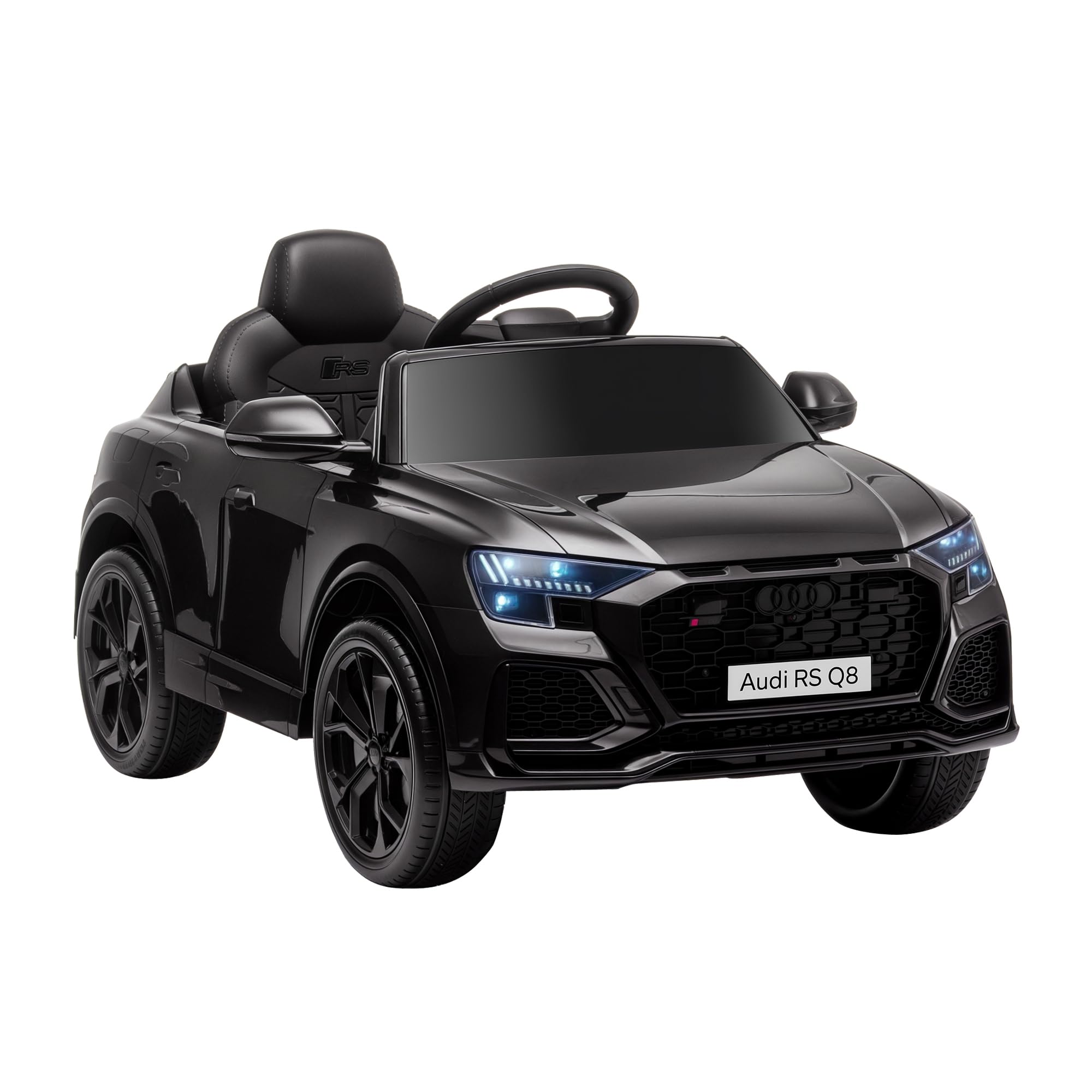 HOMCOM Voiture électrique Enfants sous Licence Audi RS Q8, Voiture à Batterie 6 V, véhicule électrique avec télécommande, USB, Musique, Bluetooth, pour Enfants de 3-​5 Ans, Noir
