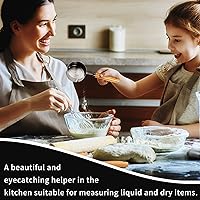 Vista 5 de Taza medidora con mango de madera, 1 taza de titanio 8.5 fl oz acero inoxidable, gris espacial