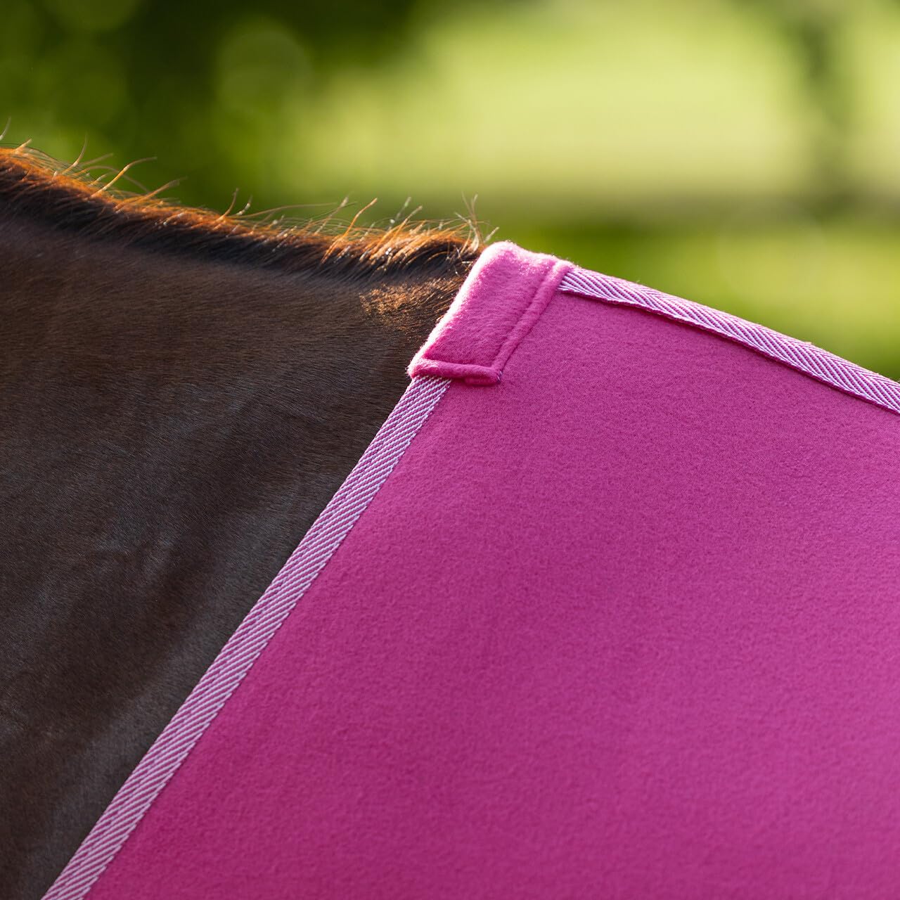 netproshop Basic Pferde Abschwitzdecke mit Kreuzbegurtung Fleece Qualität Gr. 105-155, Groesse:105, Farbe:Pink