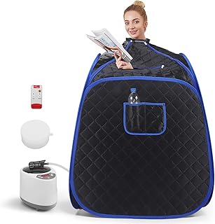 Tragbare Dampfsauna 85 x 85 x 84 cm, 9 Temperatureinstellungen und komplette stehende Dampfsauna, ausgestattet mit einem Dampfmotor von 2,6 l, Sauna aus wasserdichtem Stoff zur Entgiftung und
