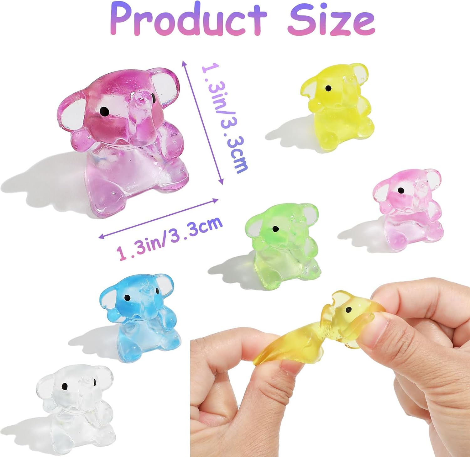24 Pcs Elephant Mochi Squishies Fidget Toys, Soft Stress Relief Sensory Toys for Kids & Adults, Treasure Box Toys for Classroom, Sensory Toys for Kids with Autism
