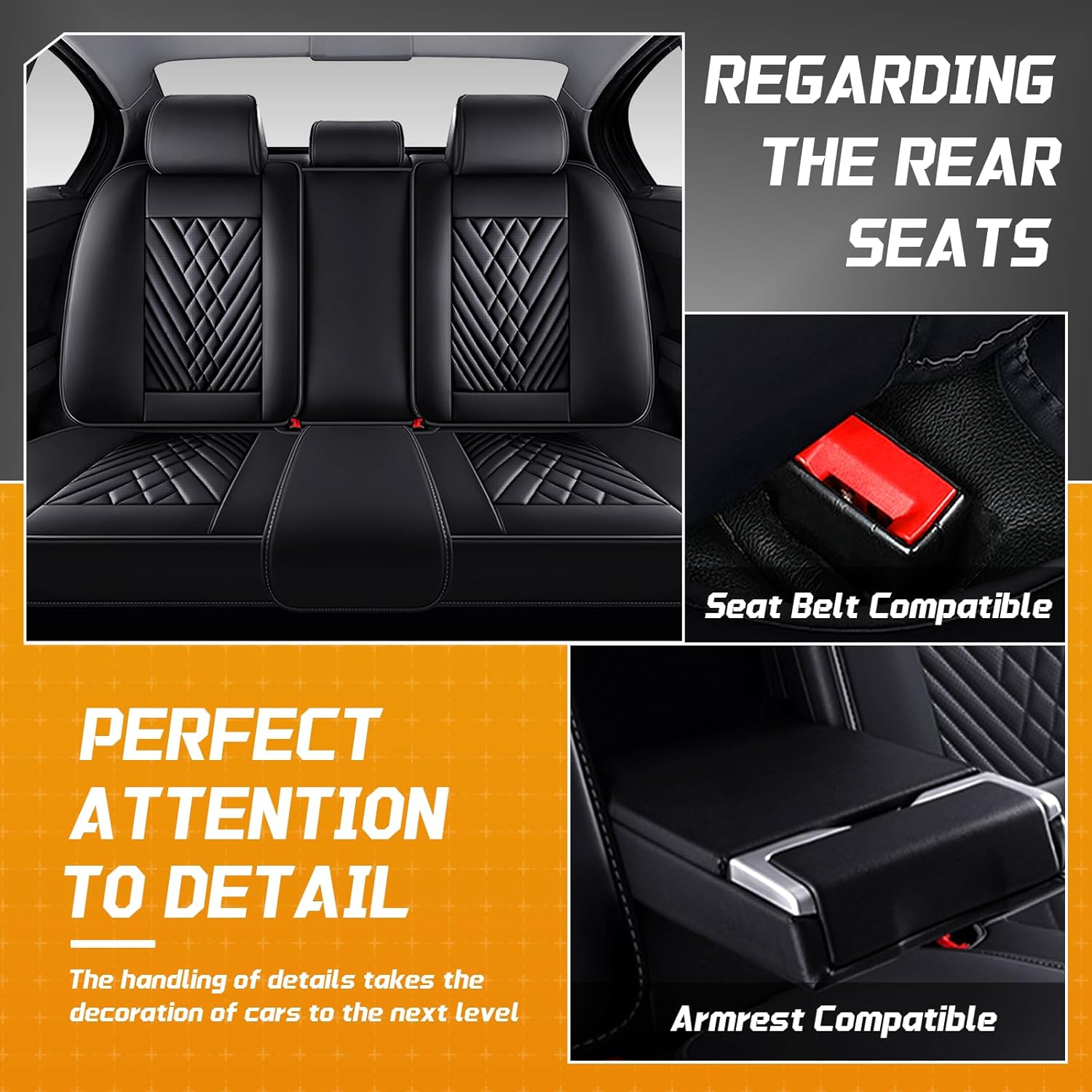 Car Seat Covers Full Set Fit for Toyota Prius 2006-2025, Full Coverage Customized Seat Covers Full Set, Premium Leather Waterproof Easy to Install(Black/Standard 5 Seats)