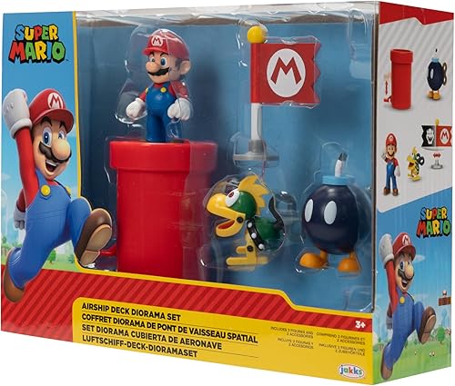 Miniatura 6 de SUPER MARIO Figuras de acción de 2.5" Bowser's Airship Deck Diorama Playset