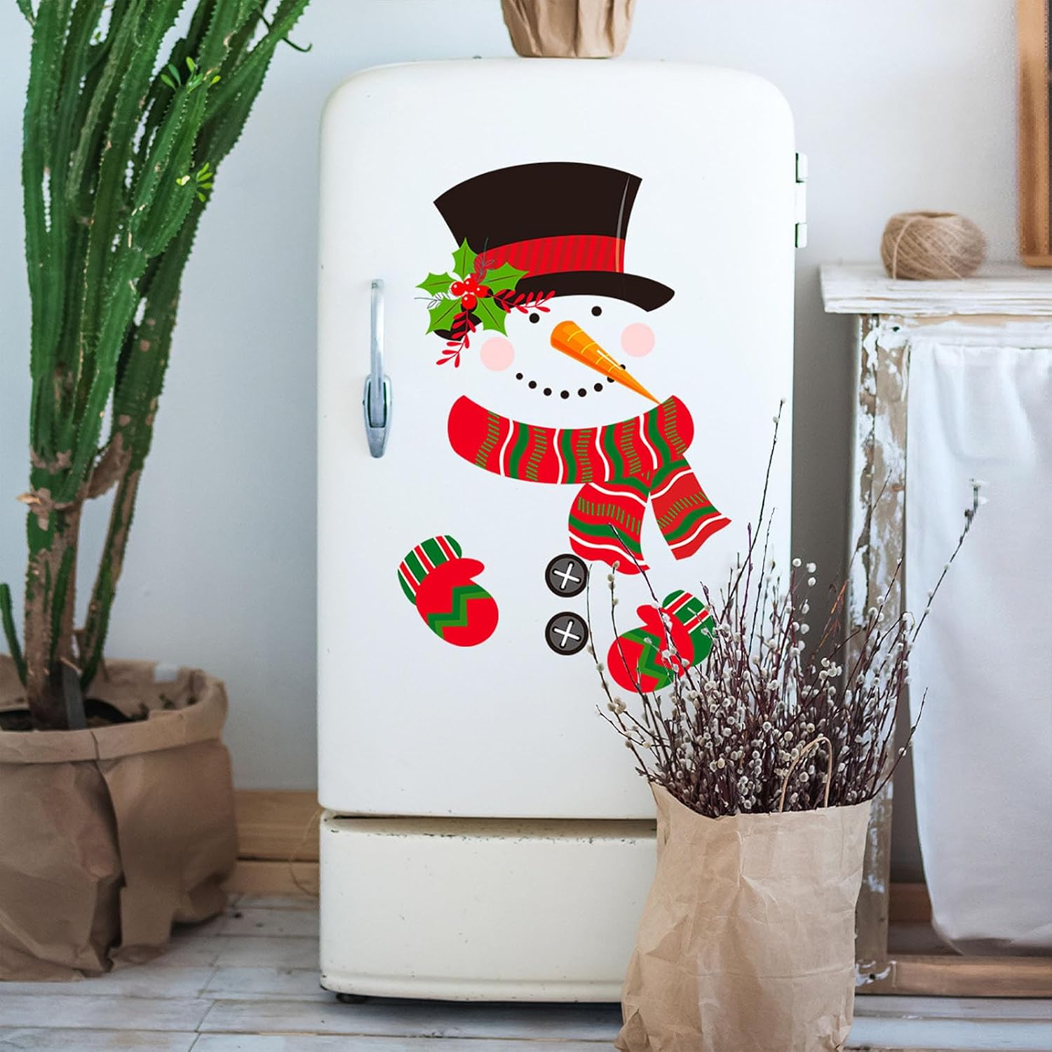 2 Sheets Christmas Toilet Stickers Snowman Stickers Red Cute Toilet Decals Snowman Christmas Home Decoration for Xmas Party Home Self-Adhesive Decoration