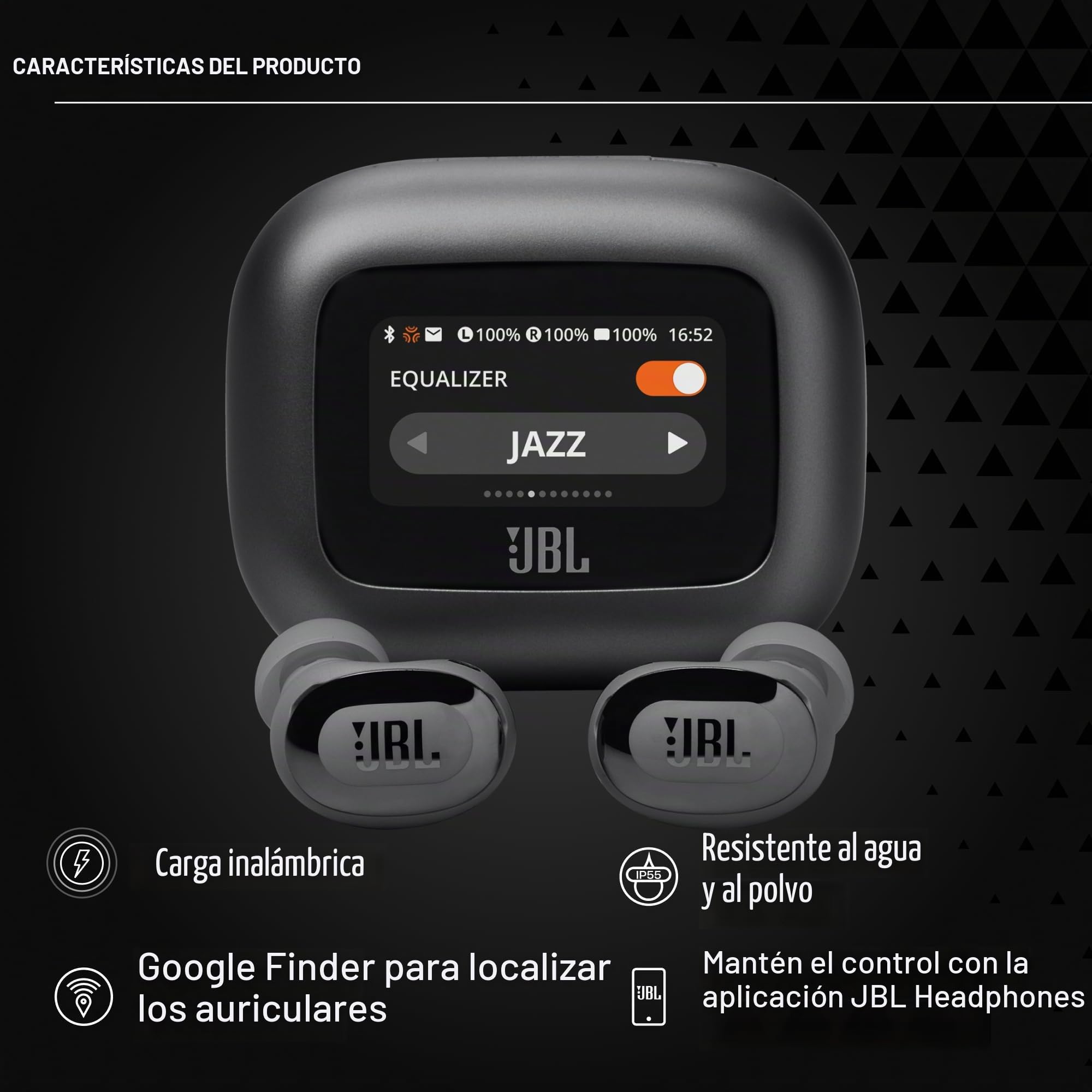 JBL Live Buds 3 - Auriculares inalámbricos con cancelación de ruido, reproducción total de 40 horas, carga inalámbrica, 6 micrófonos para llamadas perfectas, conexión multipunto, IP55 impermeable y