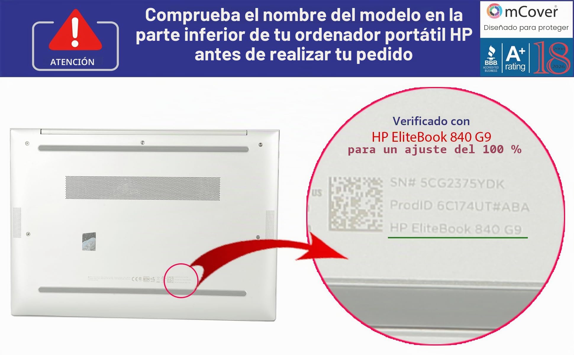 mCover Funda Compatible Solo para HP 14 Pulgadas EliteBook 840 | 845 G9 / G10 / G11 o 14 Pulgadas ZBook Firefly G9 / G10 / G11 Series Notebook (no Compatible con ningún Otro Modelo HP) Transparente