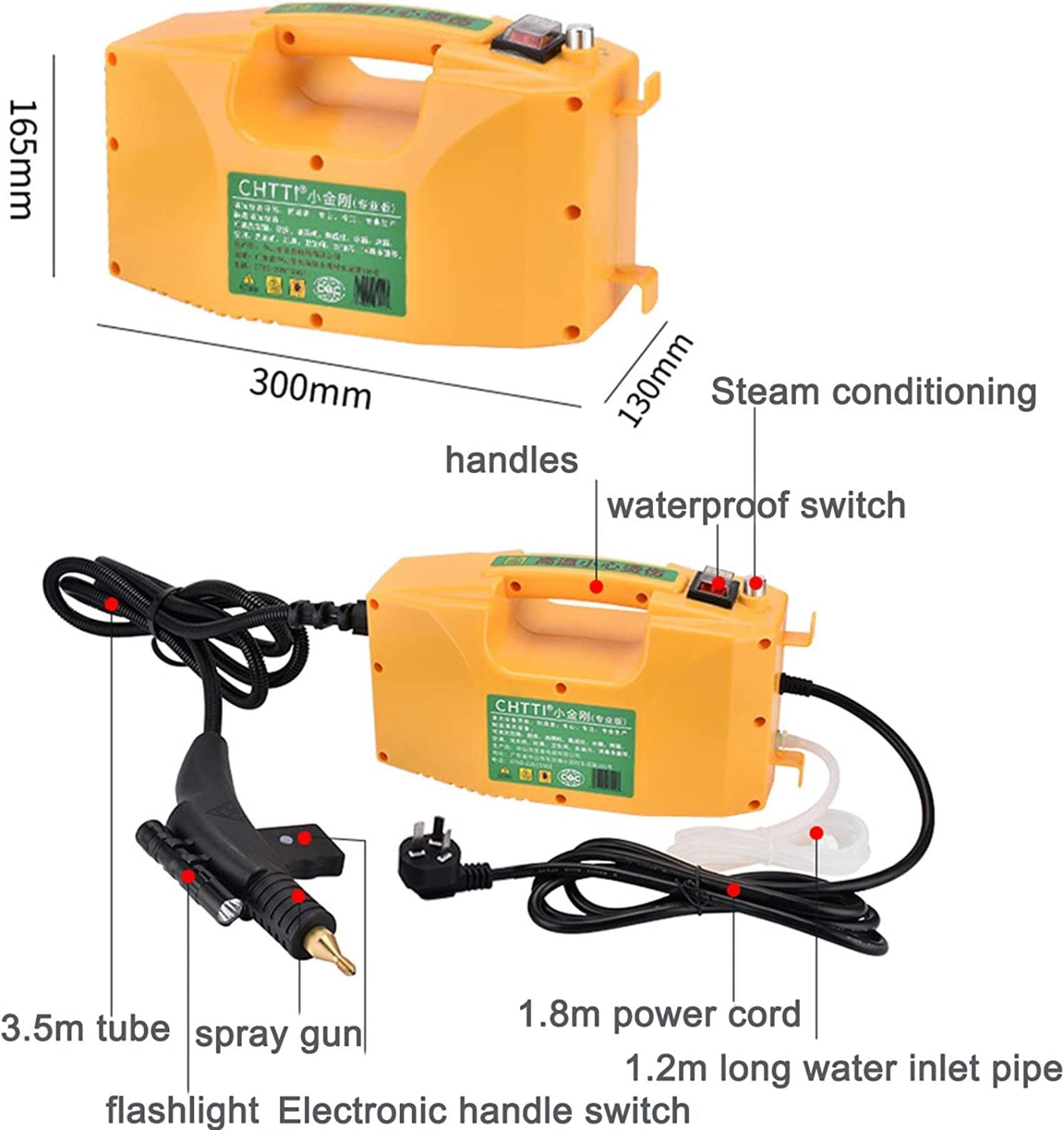 2600W / 1700W Wysokotemperaturowy ciśnieniowy odkurzacz parowy Ręczna przenośna maszyna do czyszczenia parą Automatyczne pompowanie, sprzęt AGD, komercyjne (220v)