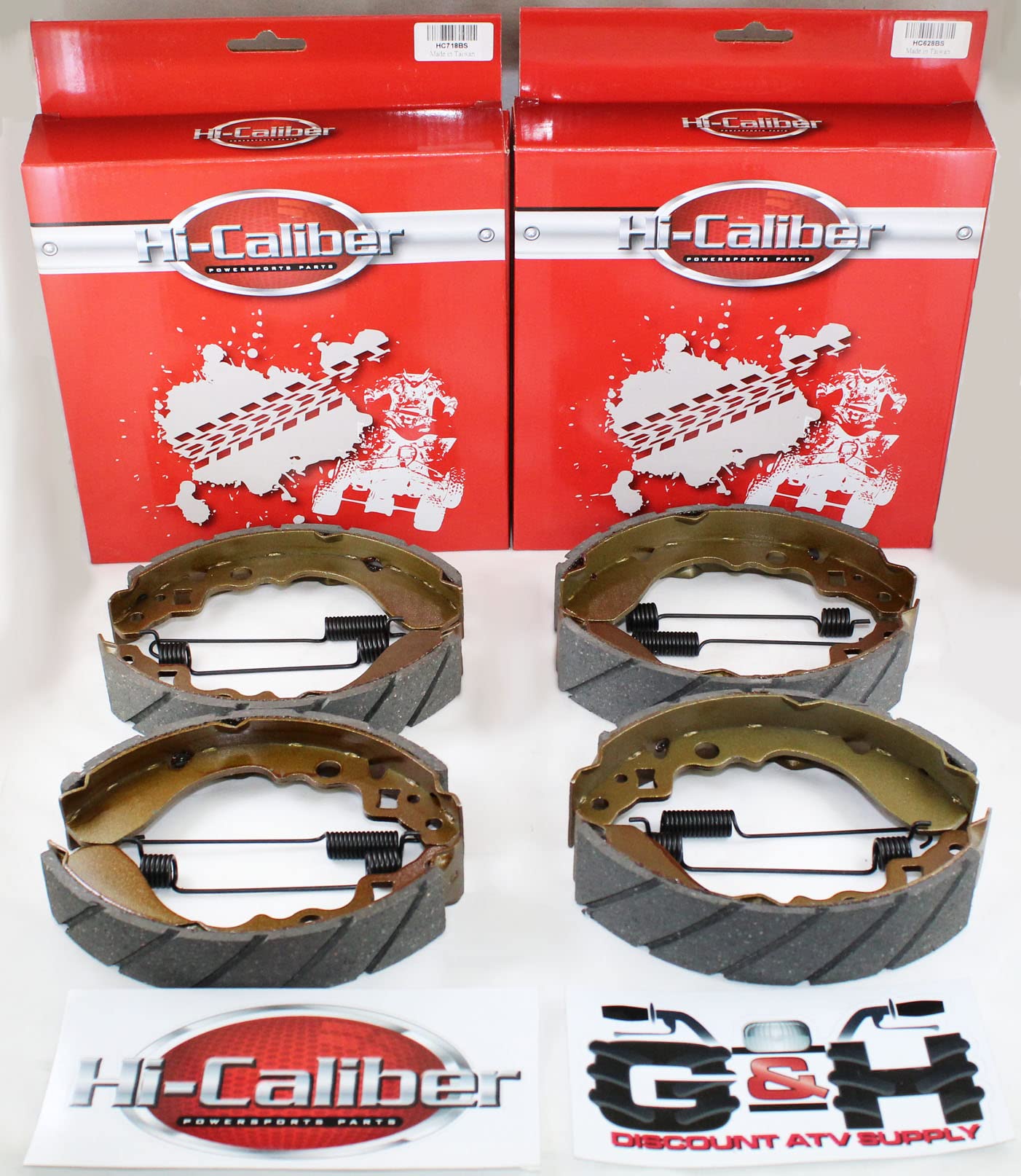 Amazon.com: 4 Sets of QUALITY GROOVED FRONT AND REAR Brake Shoes