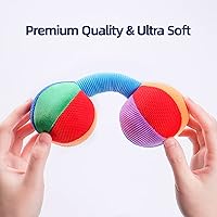 Vista 5 de Jollybaby Juguete de sonajero con mancuernas de felpa suave para bebé, recién nacido de 0 a 3 a 6 meses, sonajeros sensoriales de alto contraste