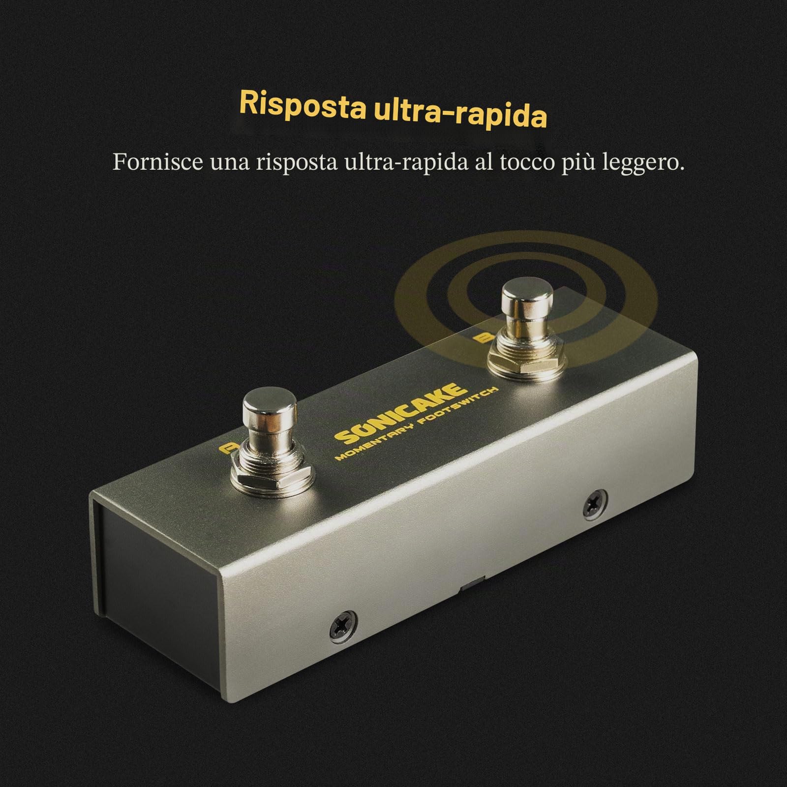 SONICAKE Pedale a Doppio Interruttore a 2 Vie Da 6,35 mm Con Interruttore Momentaneo e Cavo TRS