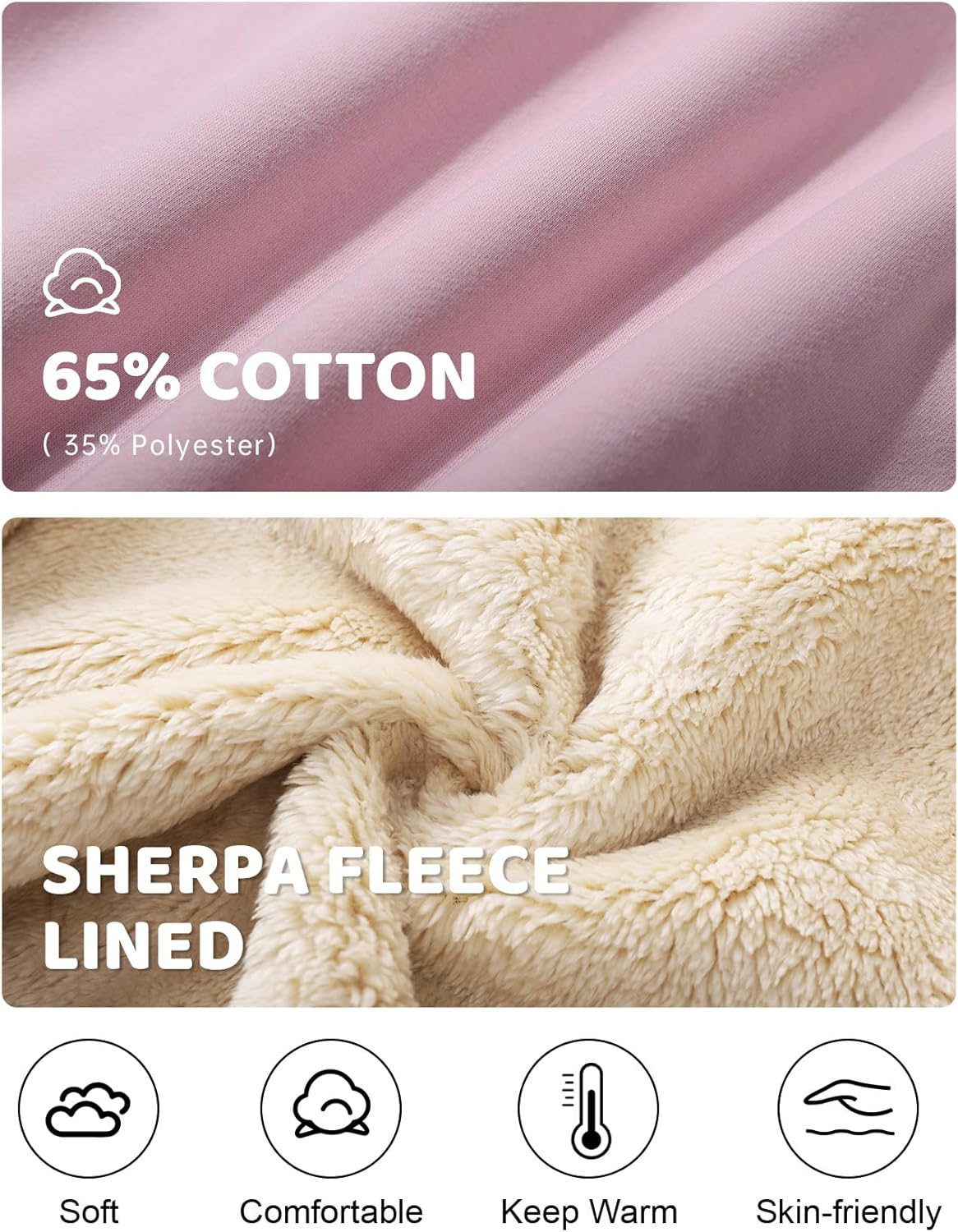 Kissonic Boys Girls Fleece Zip Up Hoodie Jacket Unisex Kids Warm Sherpa Lined Winter Hooded Sweatshirt - Image 4