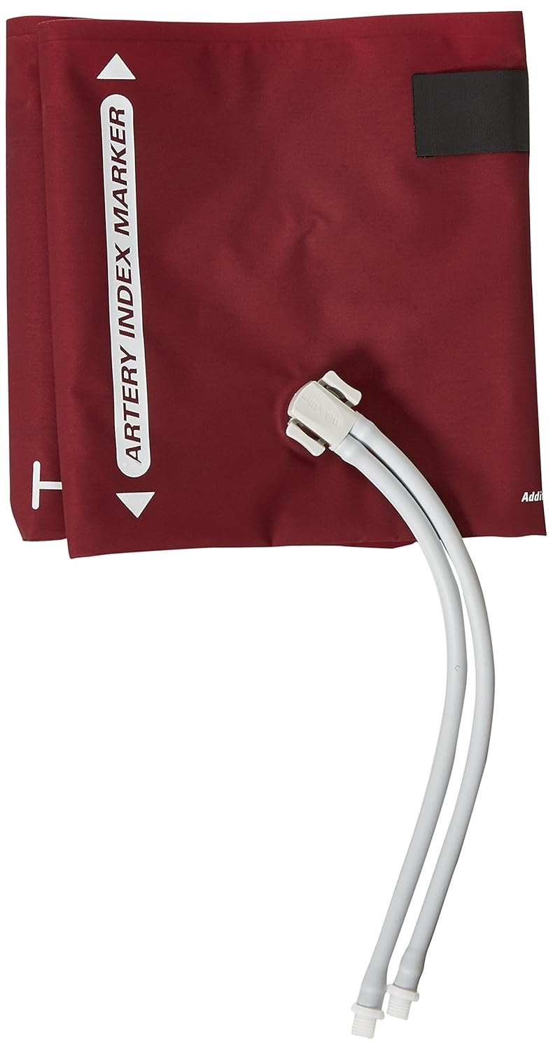 Welch Allyn REUSE-12-2SC FlexiPort Reusable Blood Pressure Cuffs with Two-Tube Screw-Type Connectors, Large Adult, Size 12
