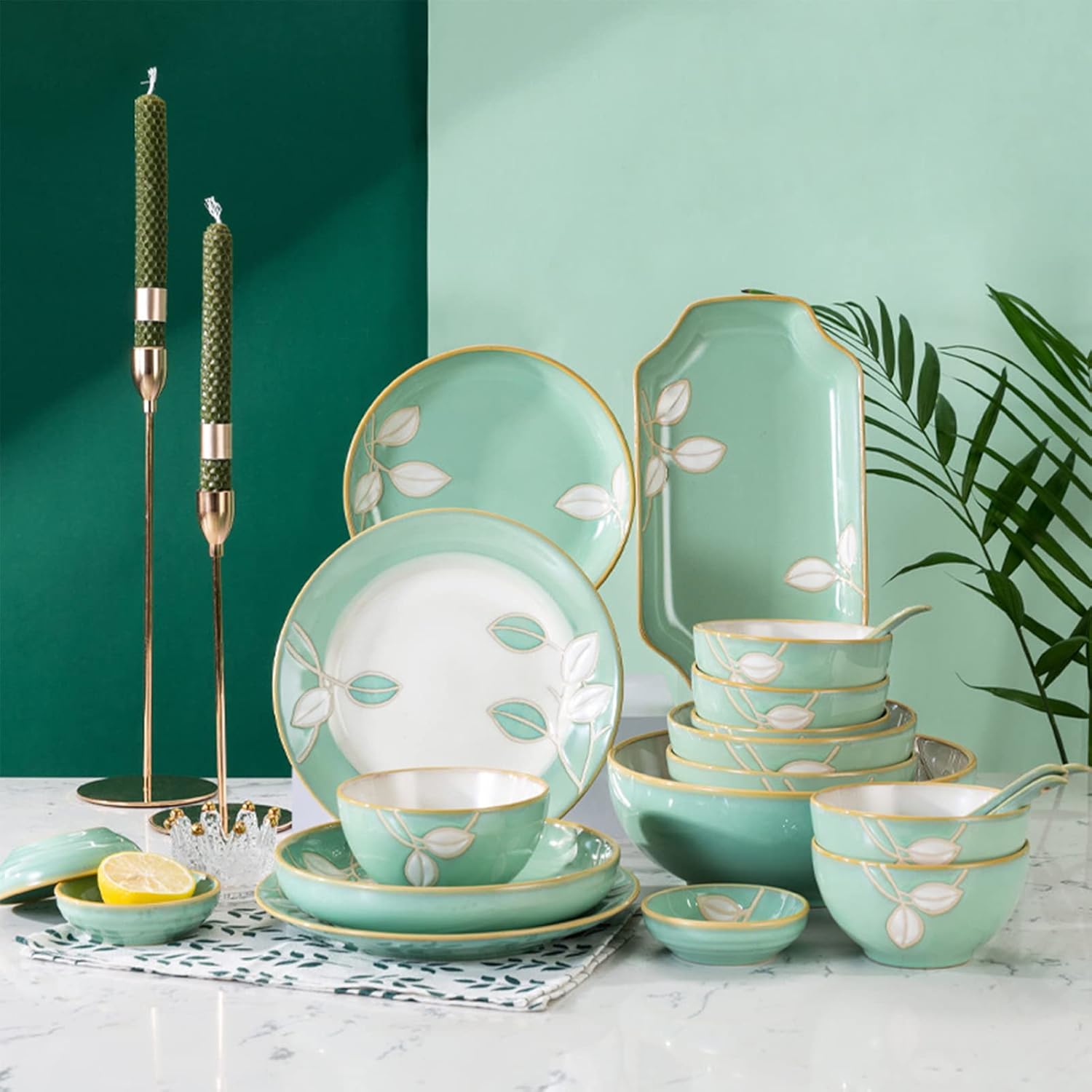 Stoneware Dinnerware Set 30 Piece Porcelain Hotel