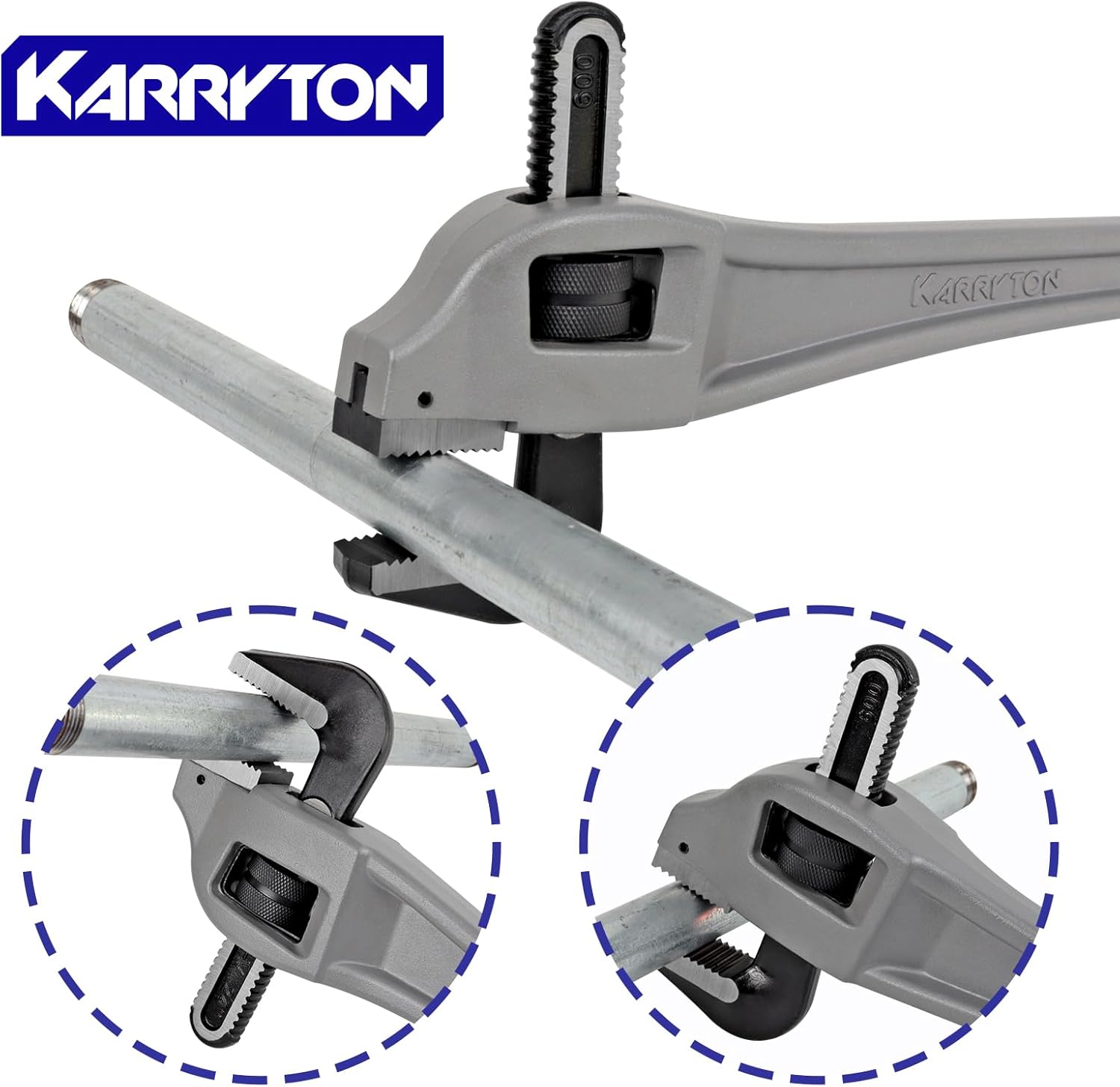 Aluminum Pipe Wrench set(10" 14" 18" 24") + 24" Aluminum Offset Pipe Wrench, Adjustable Heavy Duty Plumbers Tool with Drop Forged Jaw,Exceed the Standard GGG