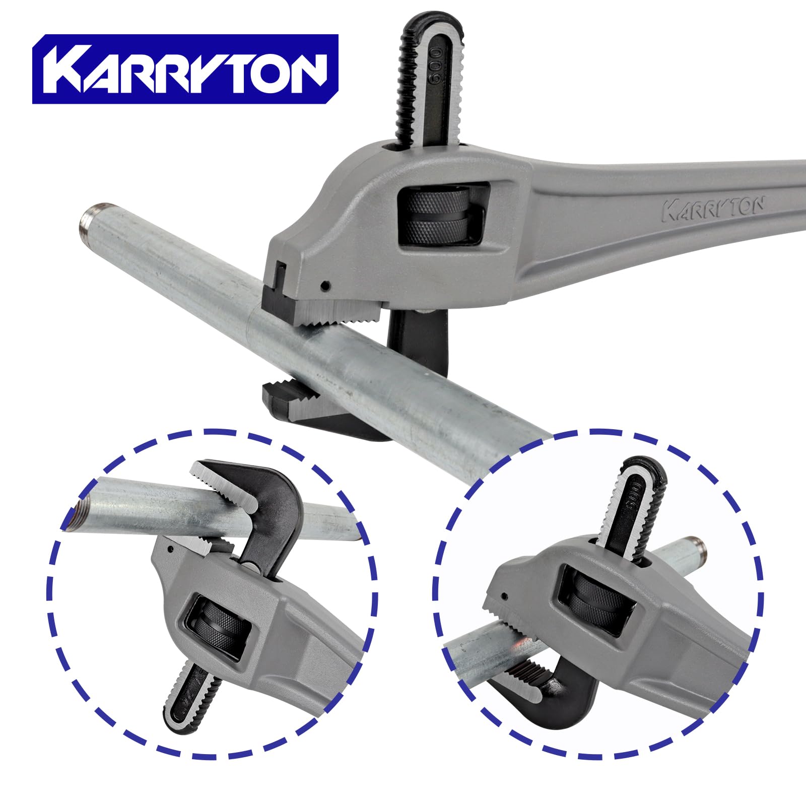61 cm aluminiowy klucz do rur offsetowych, regulowana pojemność szczęk 4"/101 mm, wytrzymały aluminiowy uchwyt hydrauliczny klucz hydrauliczny ze szczęką ze stali kutej (CR-V), idealne
