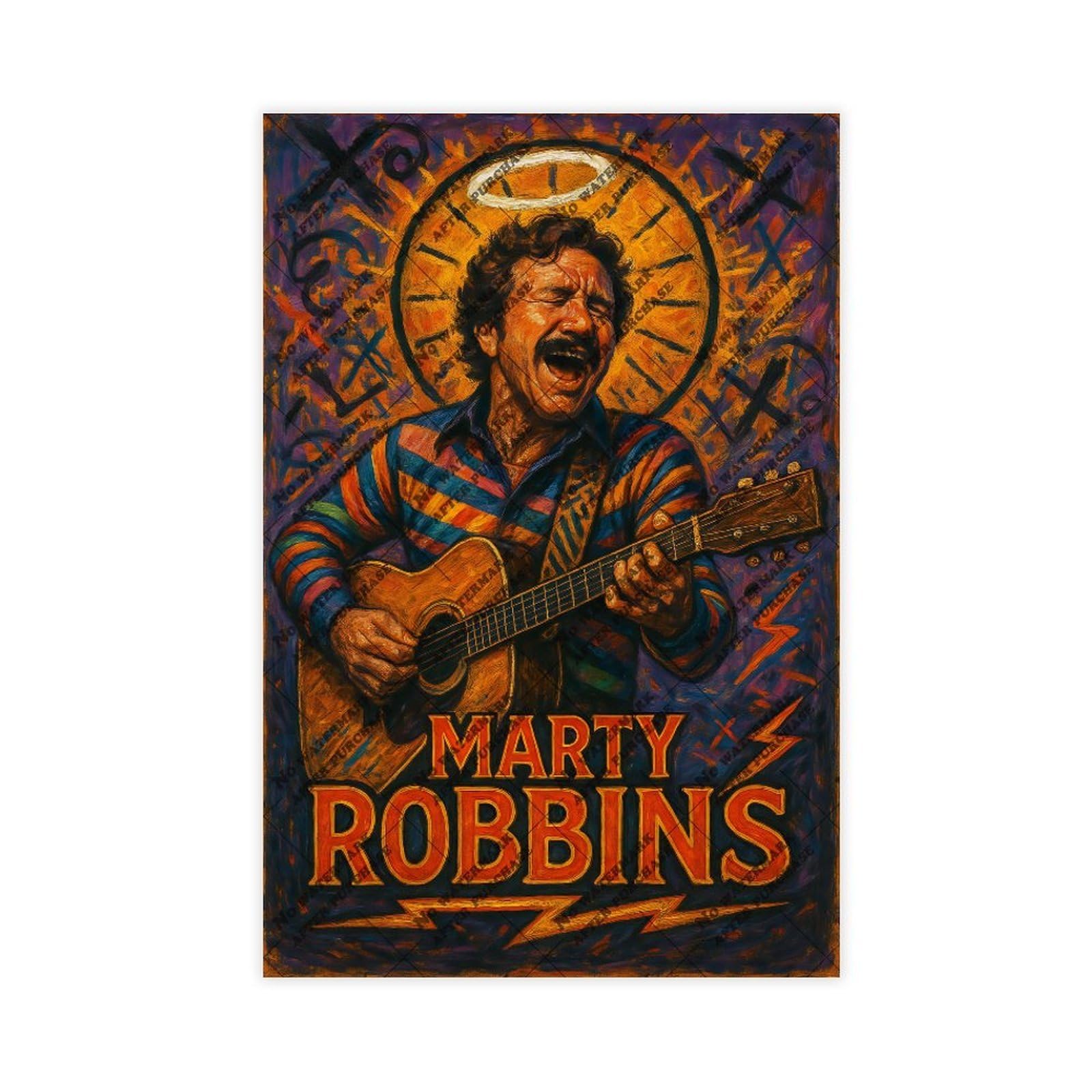 ZYGNBHL ＂Heaven Needs Country Music＂ Series Singer Marty_Robbins Posters for Living Room Decoration 20x30inch(50x75cm)