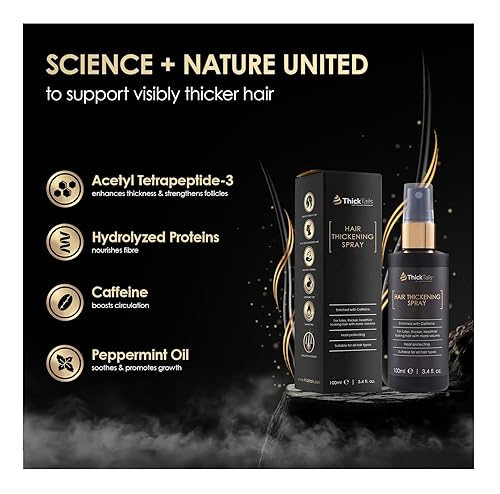 Miniatura 8 de ThickTails Hair Thickening Spray for Women & Men, Instant Volume & Fuller Looking Hair for Fine or Thinning Hair, Root Lift Volumizing Pre-Styler,