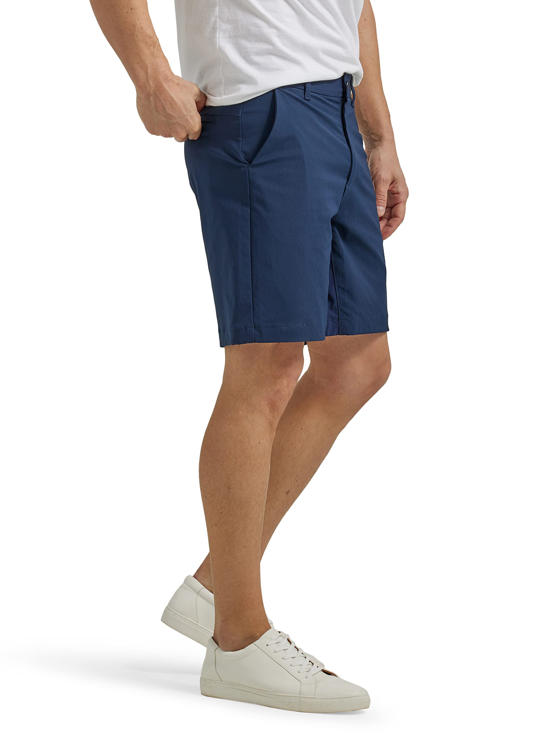 Lee Extreme Motion Herren-Shorts, Normale Passform, Synthetik-Flat-Front-Shorts, Niet Navy, 52 – Ansicht 2