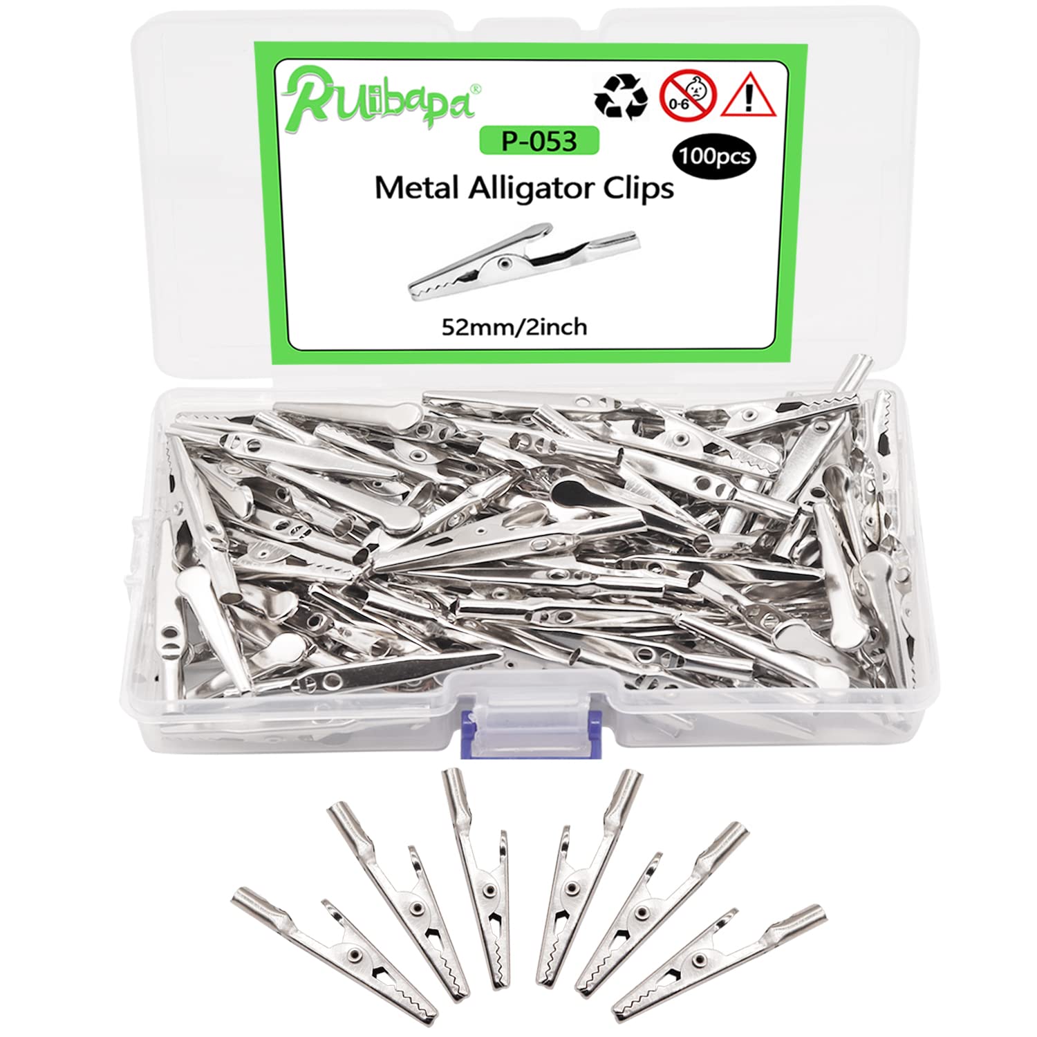 100 pcs Metal Alligator Clips 52 mm for Household Soldering and Electrical Test Tools