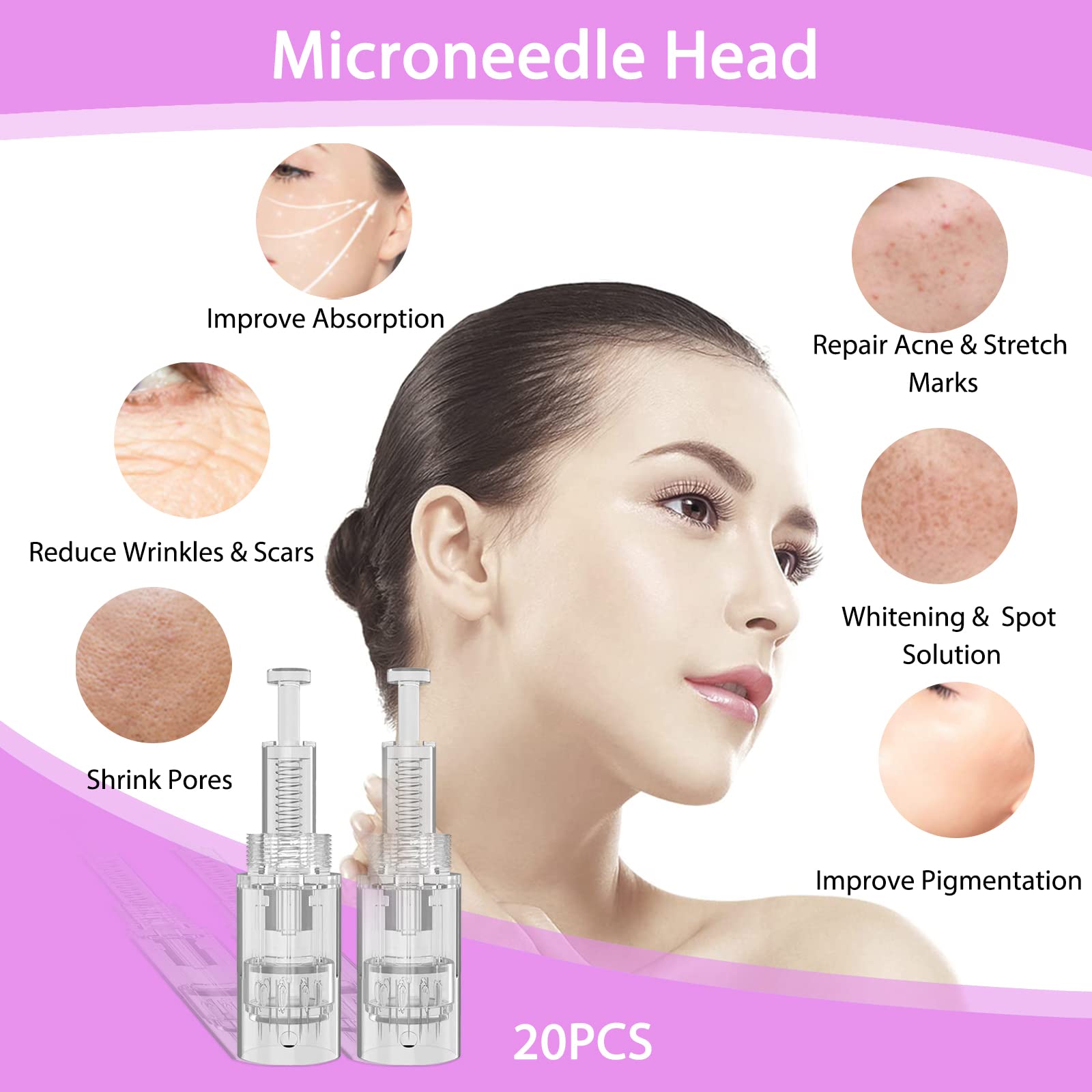 20 Pezzi Dermapen Microneedling 12 Aghi Needles Cartucce Per Aghi Derma Pen Micro Nano Needling Per Penna Con Aghi Confezionata Singolarmente Per Auto Electric Deep Microaghi Derma Pen