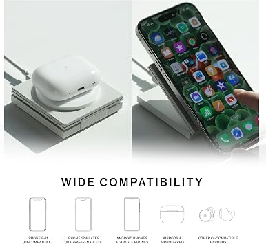 Native Union Rise Magnetic Wireless Charger Qi2 Certified & MagSafe Compatible Foldable Charging Pad & Stand for iPhone Air, 17 & Other Qi-Compatible Devices Up to 15W Fast-Charging (Black)