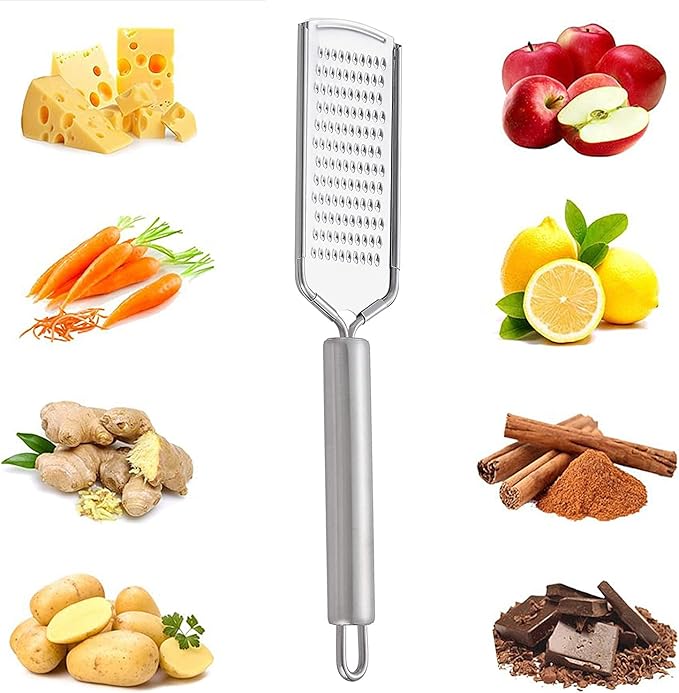 Stainless Steel Flat Zester Grater, 1 Pack, 23.5cm, Perfect for Grating