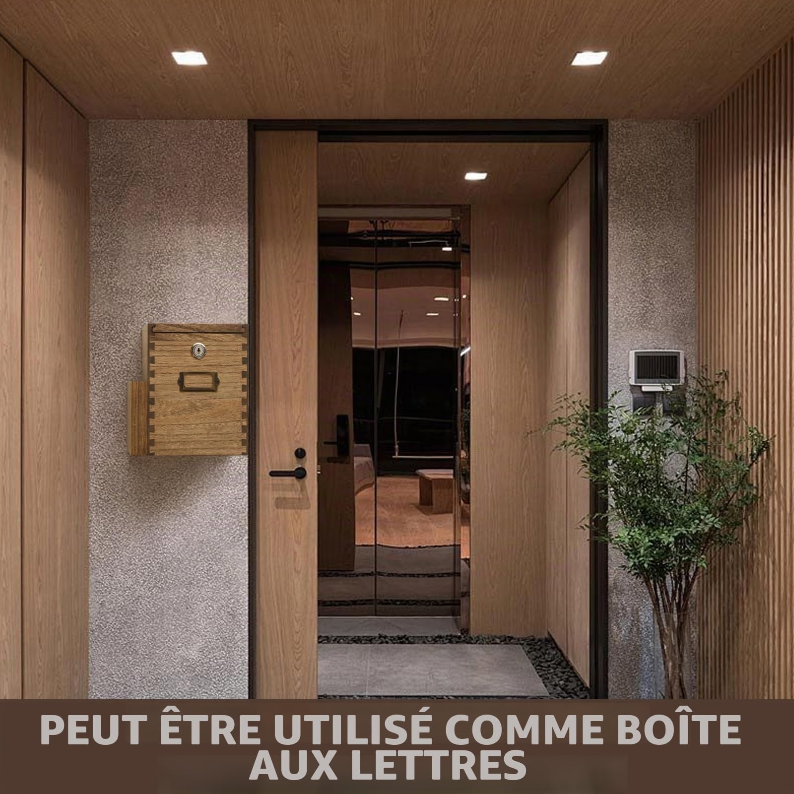 KIRIGEN Boîtes à suggestions en bois Boîtes à suggestions verrouillables pour bureaux, écoles, hôpitaux Boîtes de vote pour les dons jaune-brun