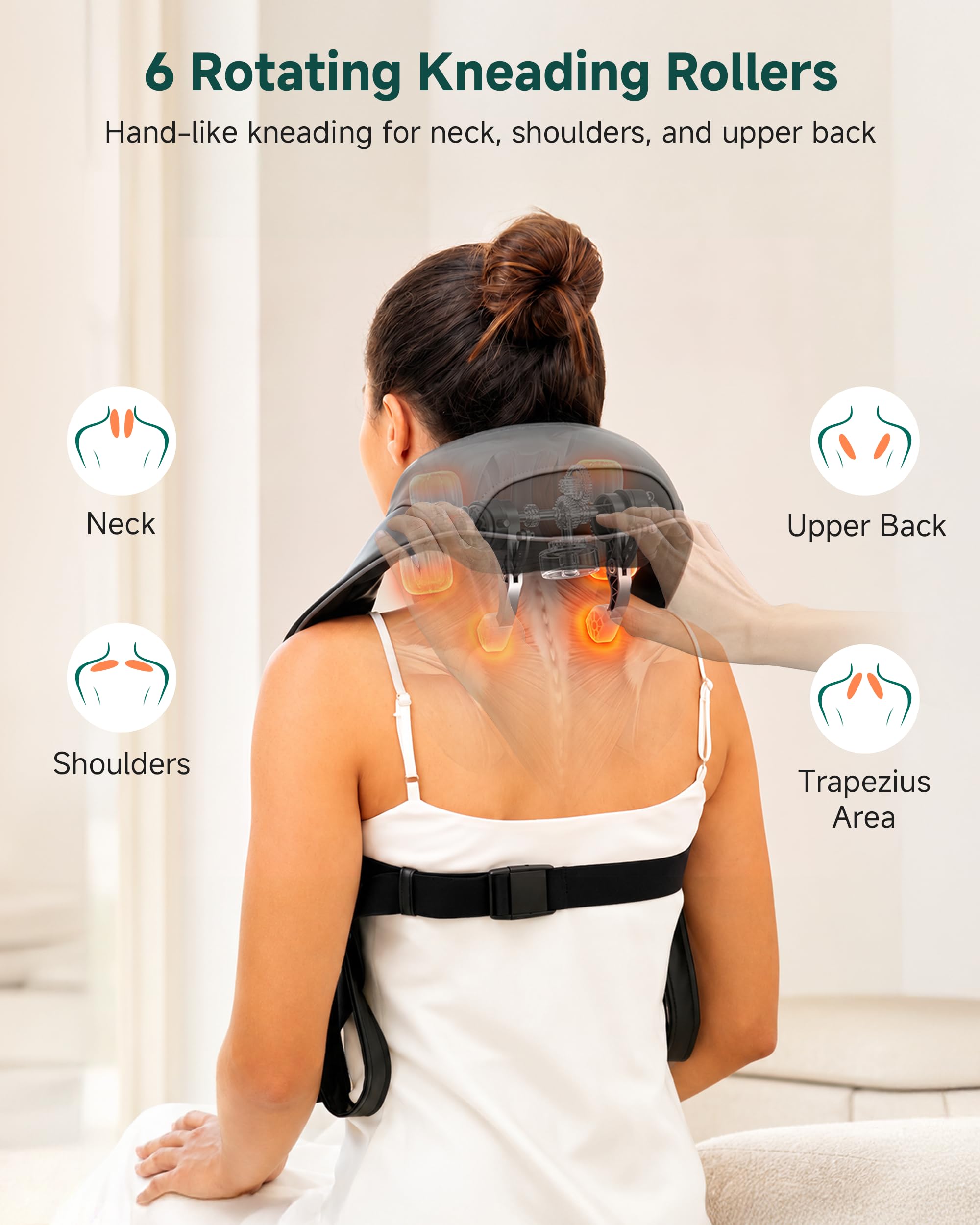 Snailax Massagegerät, Nackenmassagegerät mit Wärme, Geschenke für Frauen