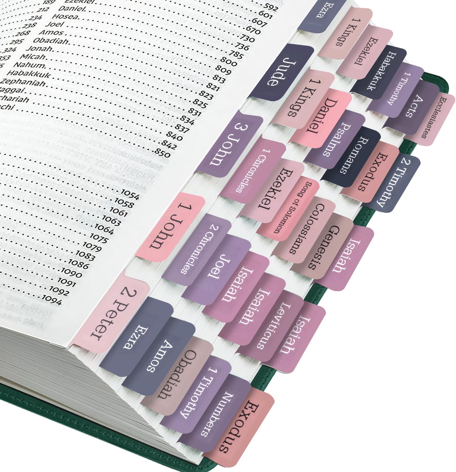 Bible Tabs, 75 Tabs, Laminated Bible Index Tabs for Women and Men, Bible Book Tabs for Easy Navigation, Large Print Easy to Read (Sunset Shade)