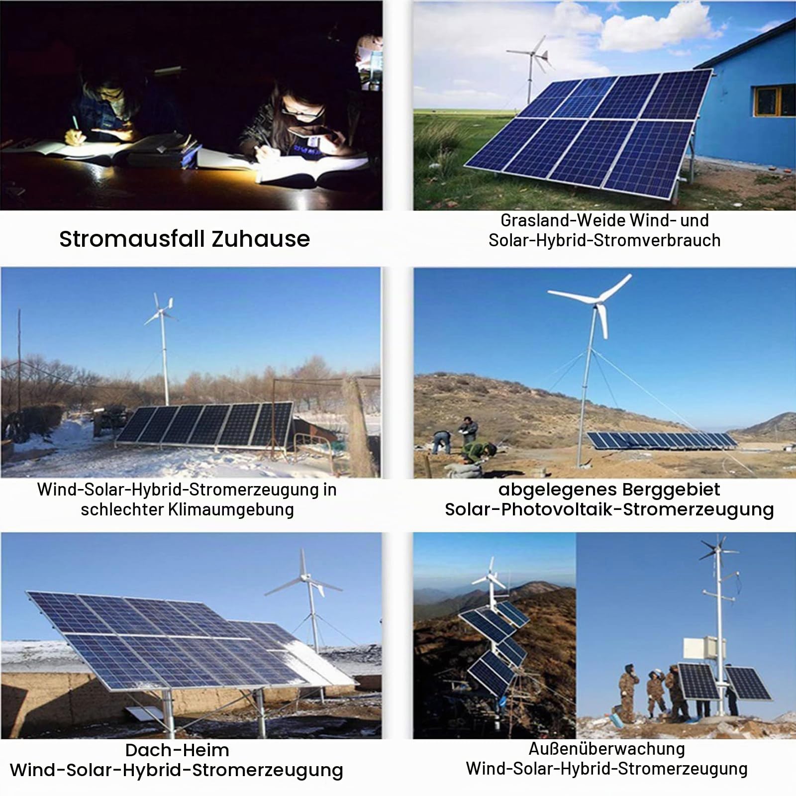 8000W Windkraftanlage Freie Energie-Windmühle mit vertikaler Achse, Windturbinengenerator Hybrid-Laderegler,48V