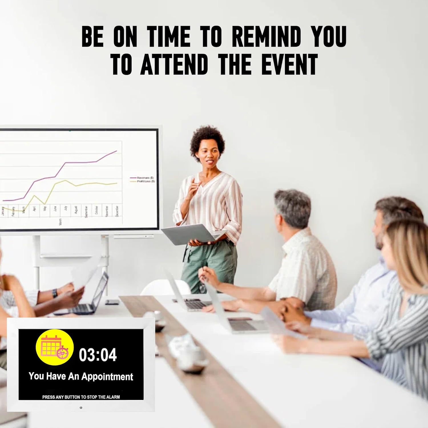 Digital Alarm Clock, Multiple Alarm Functions, Clock with Date and Day, Digital Alarm and Electronic Calendar for Seniors (White, 7 inch) (10-inch White)