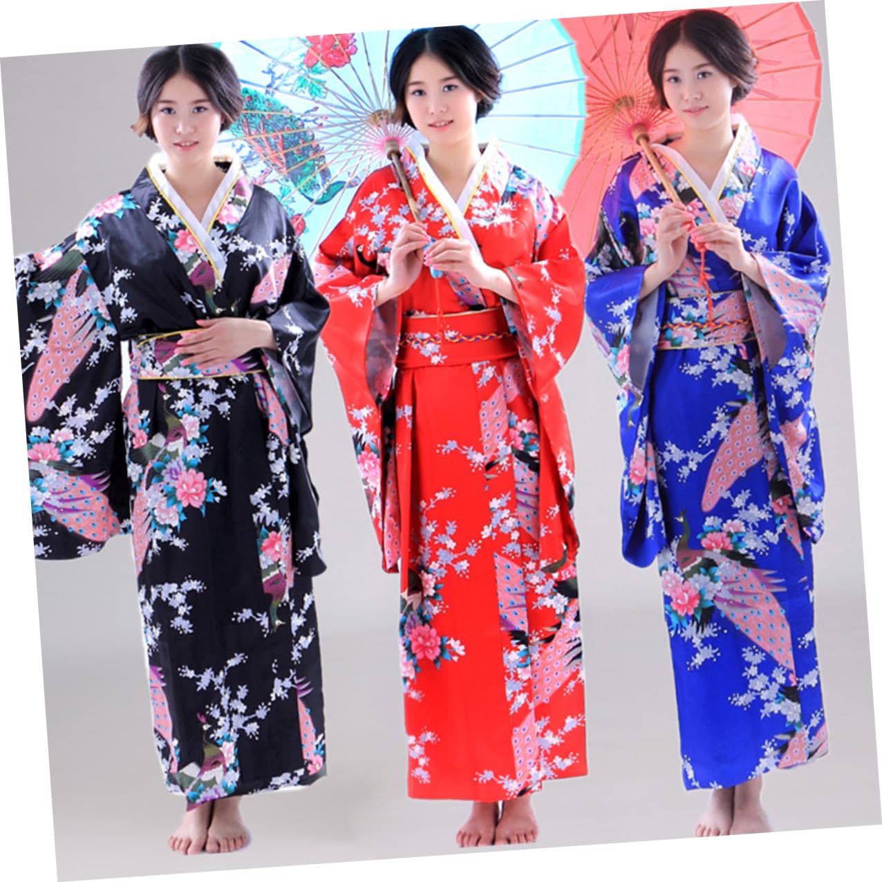 BESPORTBLE Kimono Japonés Mujer Bata Kimono Japonés Diseño Pieza Banda de Amarre Material Simulado de Seda y Cómodo para Dormir y Fiestas Xl
