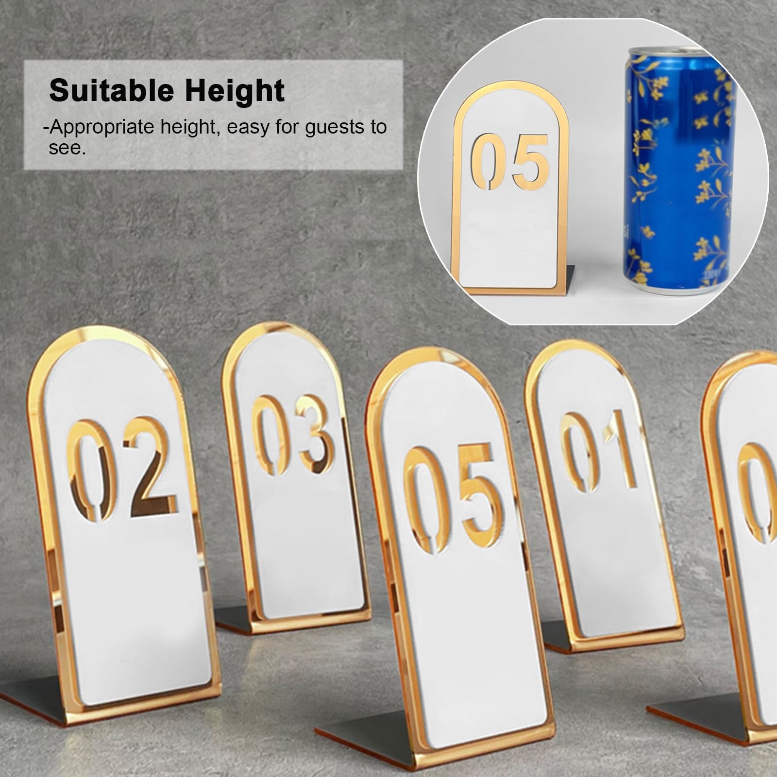 Números de la mesa Soportes Para Números De Mesa 6x13, Letreros De Mesa Doble Acrílico Con Número 20 30 50 Para Banquetes De Boda En Navidad, Portatarjetas De Mesa De Diseño Inclinado ( Color : 6x13cm