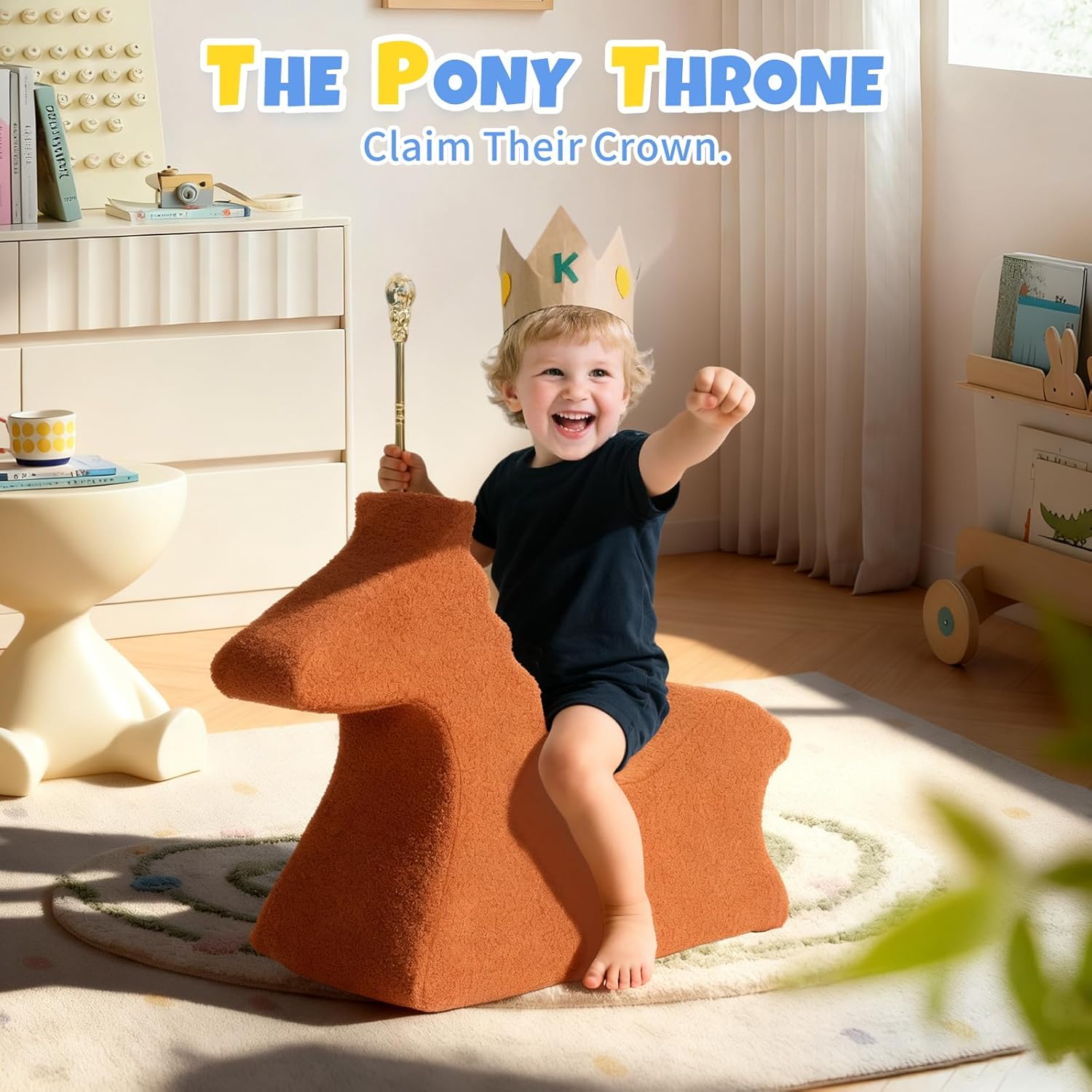 Horse Toddler Chair Cute Animal-Shaped Kids Chairs Comfy Toddler Couch with Removable Washable Cover Ultra-Soft Foam Filled Kids Sofa Lightweight Birthday for Boys and Girls - Image 3