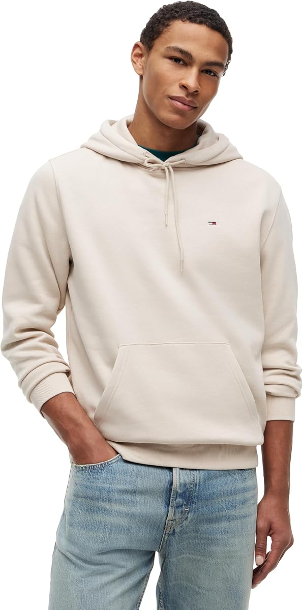 Sudadera con capucha de peso medio para hombre Tommy Jeans con cordón y logo de bandera