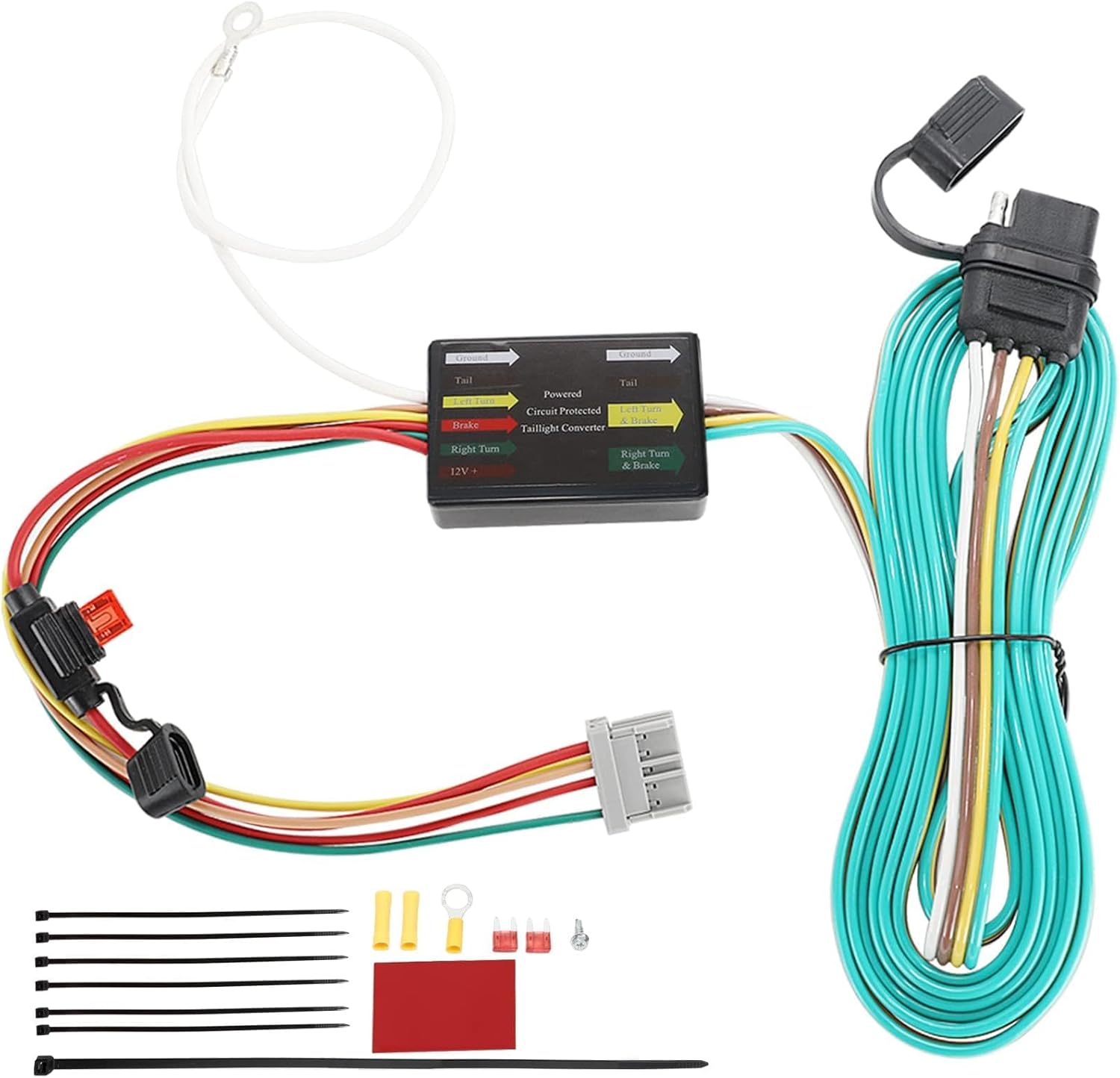 MECMO Trailer Wiring Harness for 2005-2010 Honda Odyssey 4-Way Flat Tow Hitch Wiring for Trailer Light Hook Up, Plug and Play Vehicle Side Custom 4 Pin Towing Replacement Wire for 56161 T-Connector