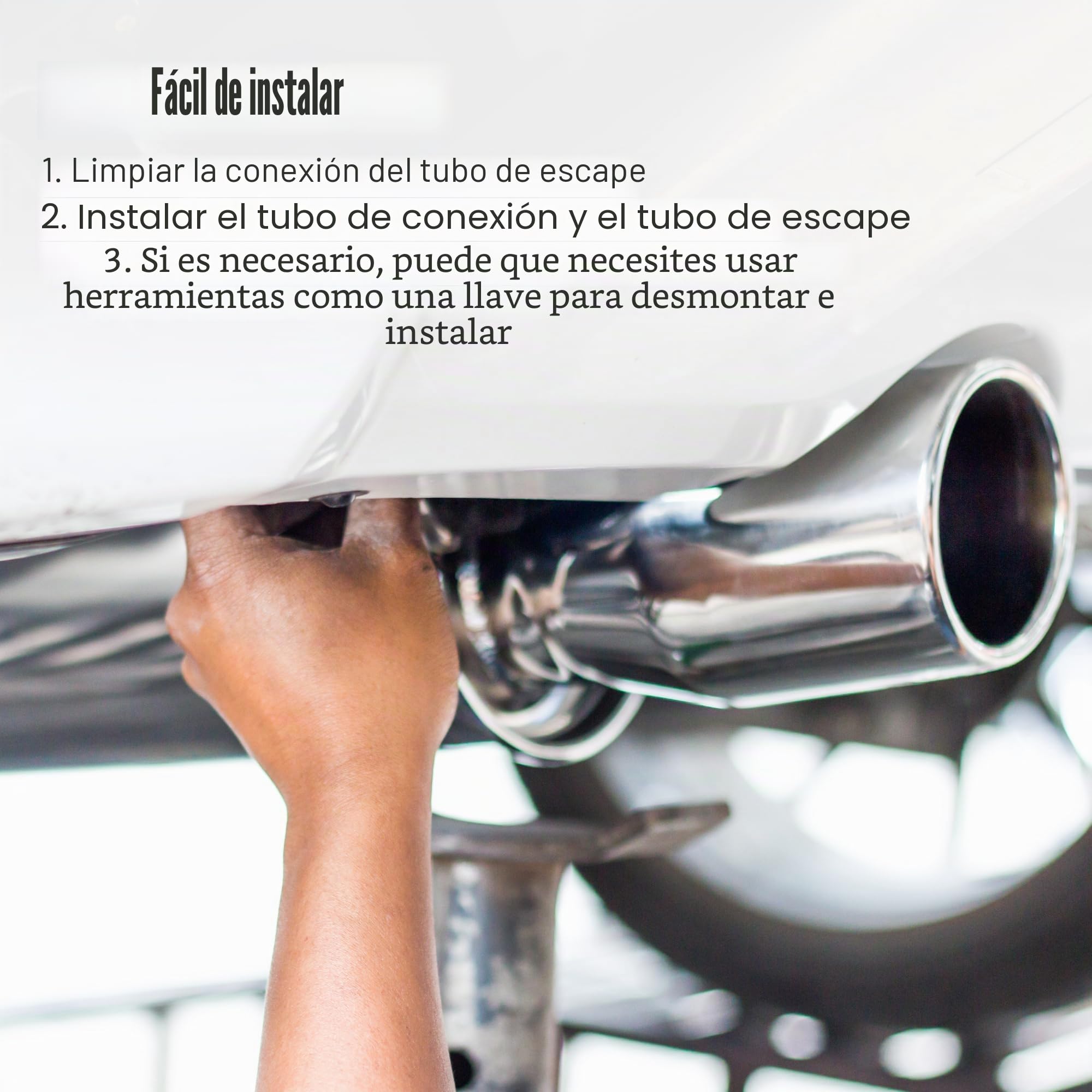 QUARKZMAN Codo De Escape De 45 Grados 1Pc Ss304 Acero Inoxidable | Color Plateado, Grosor 0.78 Pulgadas, Universal Para Automóvil, Longitud Total 178Mm, Ancho Total 110Mm