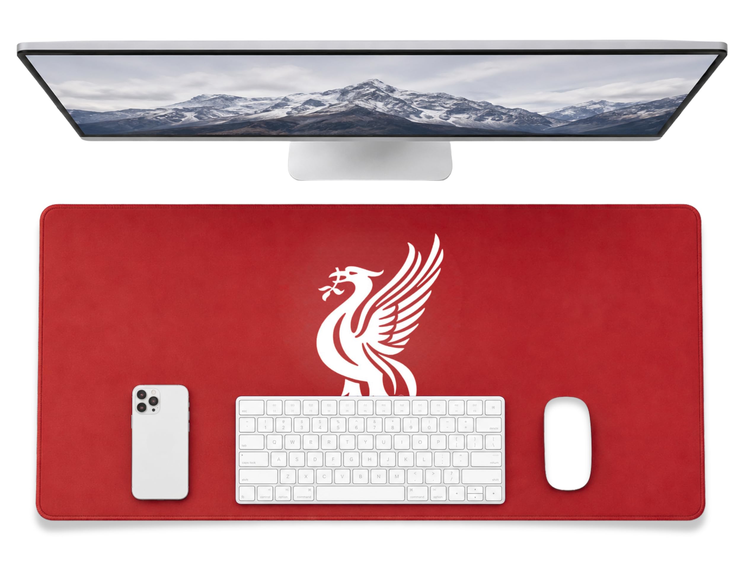 Fan Decor Liverpool Desk Mat 35x60cm - Desk Protector Mat Non Slip, Durable, Easy Clean Desk Pad - Mousemat for Desktop, Gaming, Office Accessories, Mousepad - Licensed Liverpool Gifts for Men & Boys